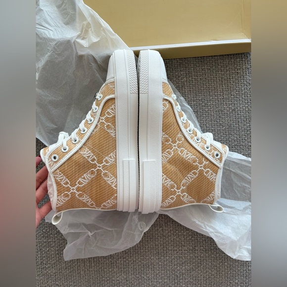 Michael Kors Evy High-Top Straw Sneakers Size 8.5 — Not Outlet - Picture 7 of 15